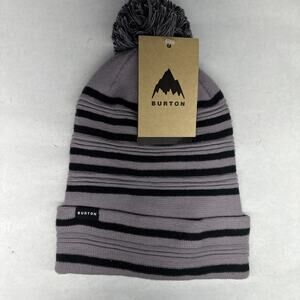 Burton Mens Heathered Beanie Hat True Black/Stout White Marl Knit Cap NEW